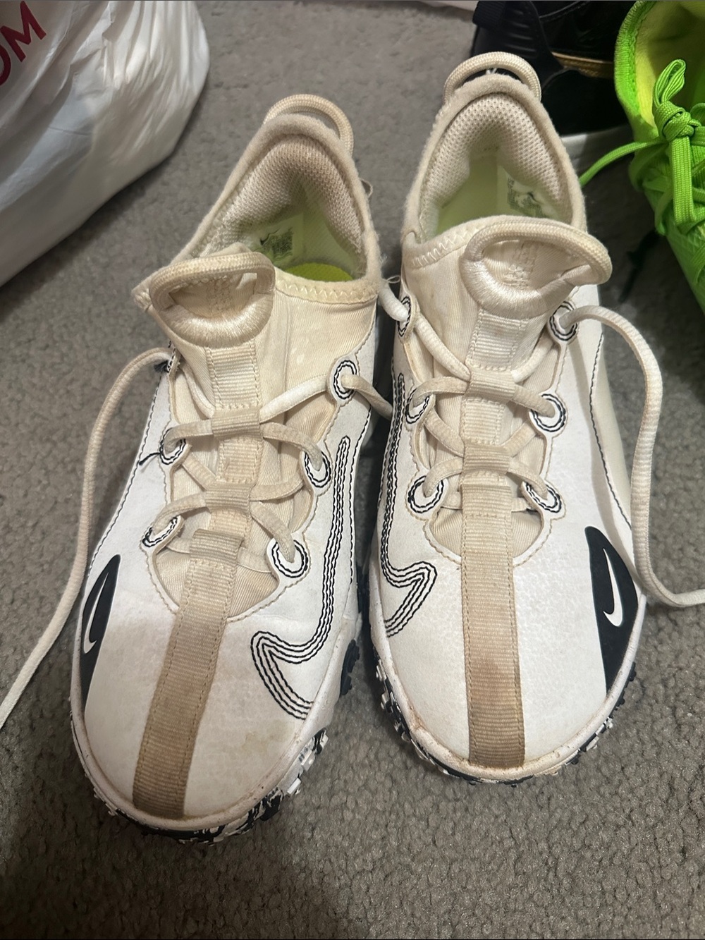 Nike Kids Cream and Black Turf Shoes